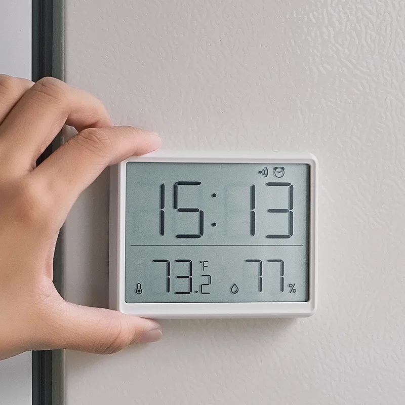 

Magnetic LCD Digital Alarm Clock Large Screen Date Temperature Humidity Display Ultra Thin Desk Refrigerator Wall Mounted Clocks