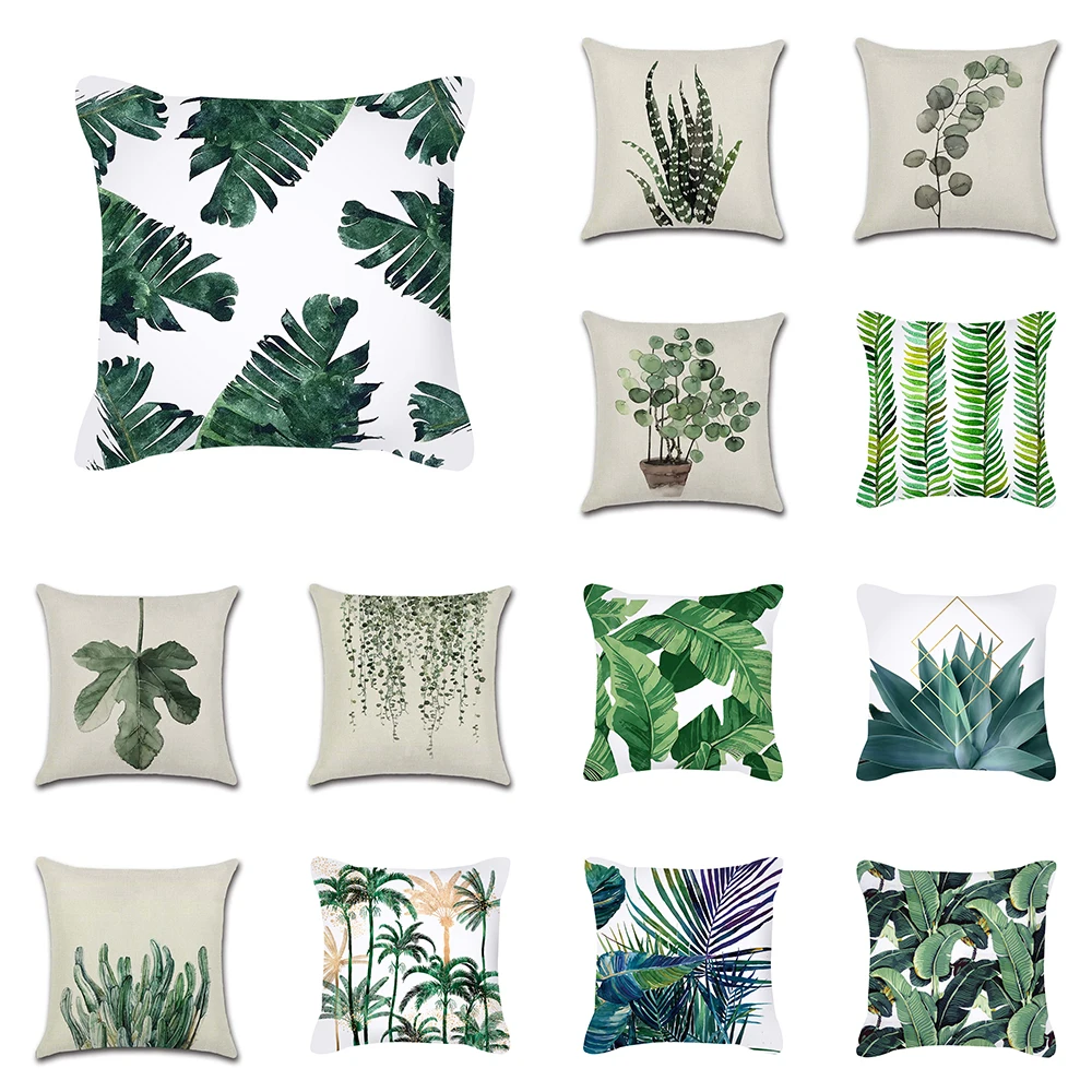 

Tropical plant aloe vera cactus print pattern cushion cover for home living room sofa decoration pillow cover