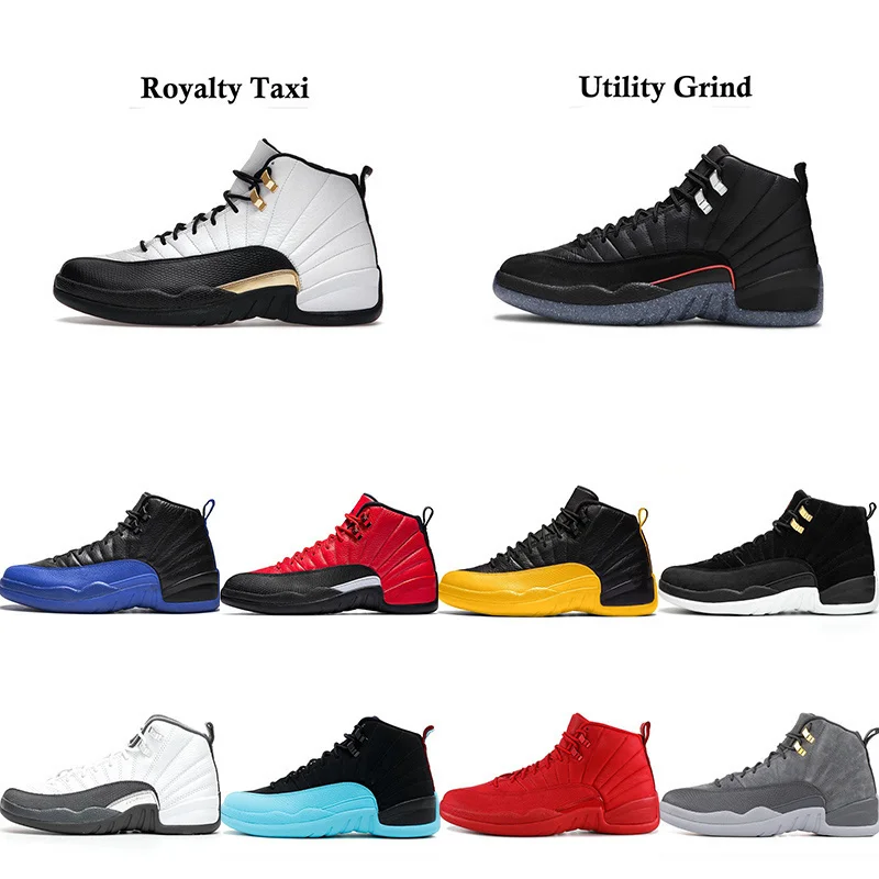 

Royaltyway 12 12S High Top Basketball Shoes Twist Utility Grind Grippe Indigo Game Ovo White Taxi Fiba Gamma Blue air 12