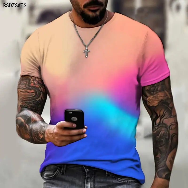 

Colorful Bright Color 3D Men's Summer Sports Fashion T-shirt Art World Cup Football Jersey Quick-drying and Breathable 5XL