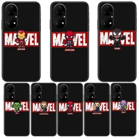 marvel hero logo phone case for huawei p50 p40 p30 p20 10 9 8 lite e pro plus black etui coque painting hoesjes comic fas