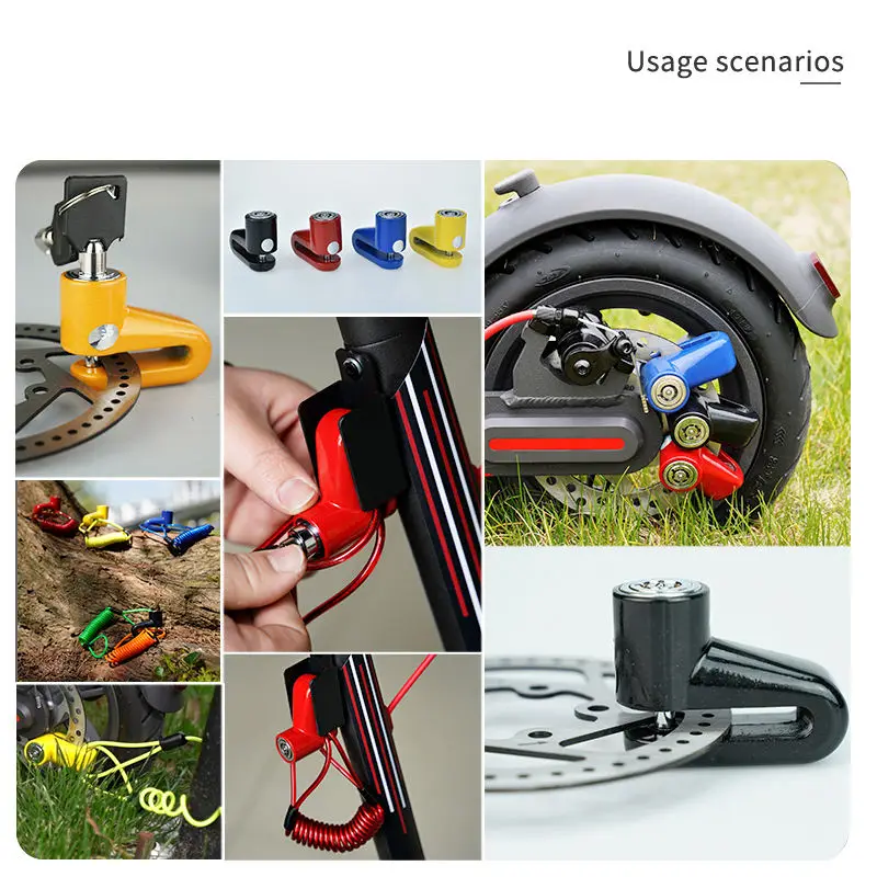 Замок дисковый велосипедный с 2 ключами и защитой от кражи