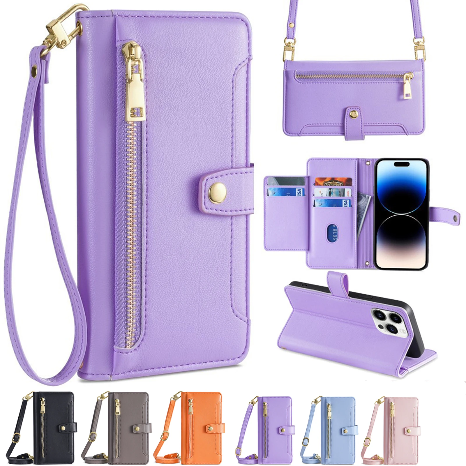 Чехол через плечо на молнии для Infinix Hot 40 Pro 40i 30 Play NFC 30i 20 20i 20S 12 12i 11 10 Lite 9 8 Кожаный