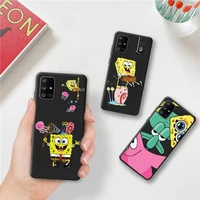 cute cartoon spongebob phone case for samsung galaxy a52 a21s a02s a12 a31 a81 a10 a30 a32 a50 a80 a71 a51 5g