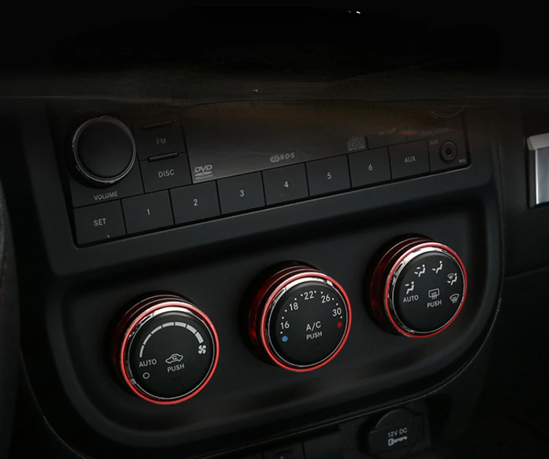 

Для Jeep Cherokee 2008, 2009, 2010, 2011, 2012, ручка кондиционера из алюминиевого сплава, отделочное кольцо