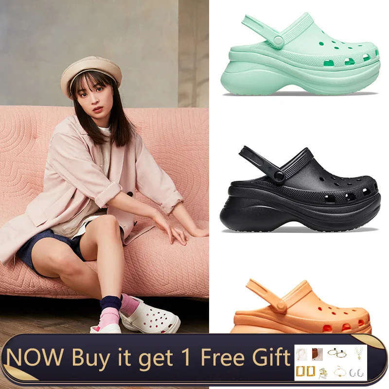 

2022 Trend Summer Shoes Womens Platform Garden Shoes Sandals Clogs for Women Increase Outdoor Croks Beach Slippers Tongs