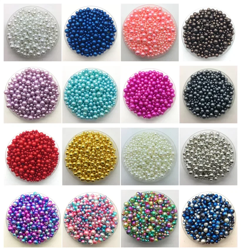 

4~10mm Mix Size 15g Acrylic Round Pearl Spacer Loose Beads DIY Jewelry Making Fashion and Accessories