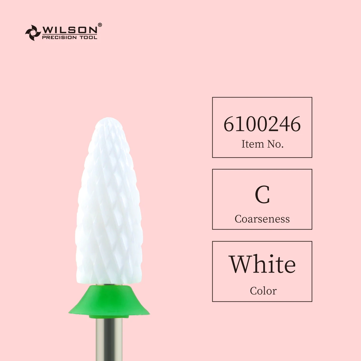 

White Ceramic Nail Drill Bit - Left Handed Person - Flame Bit - Coarse(6100246)