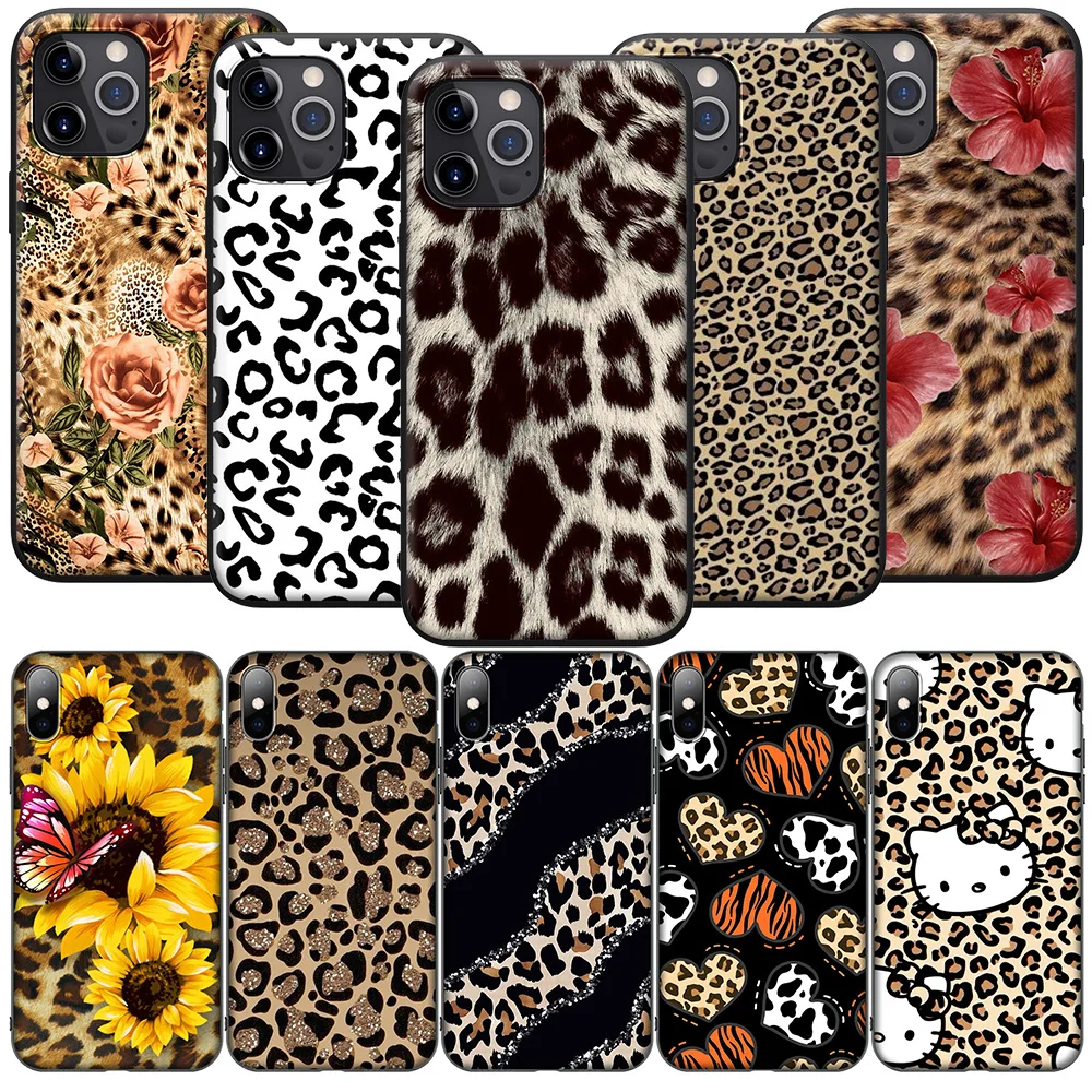 SO101 Leopard Print Pattern Cover Phone Case for iPhone 12 11 X XS XR Pro Max 6 6s Plus SE