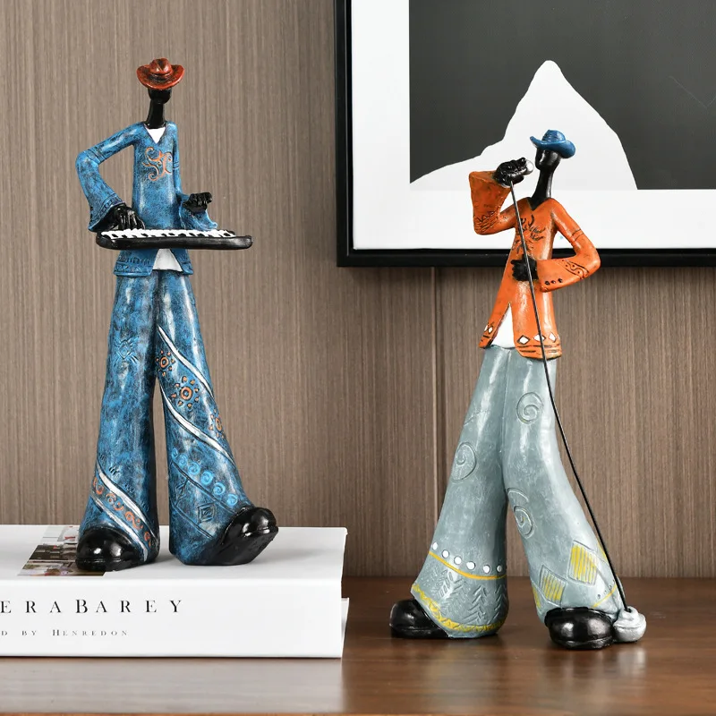 

Музыкальная фигурка группы, статуя, музыкальный инструмент, Художественная Скульптура, европейские фигурки, креативные полимерные изделия, аксессуары для домашнего декора, подарок