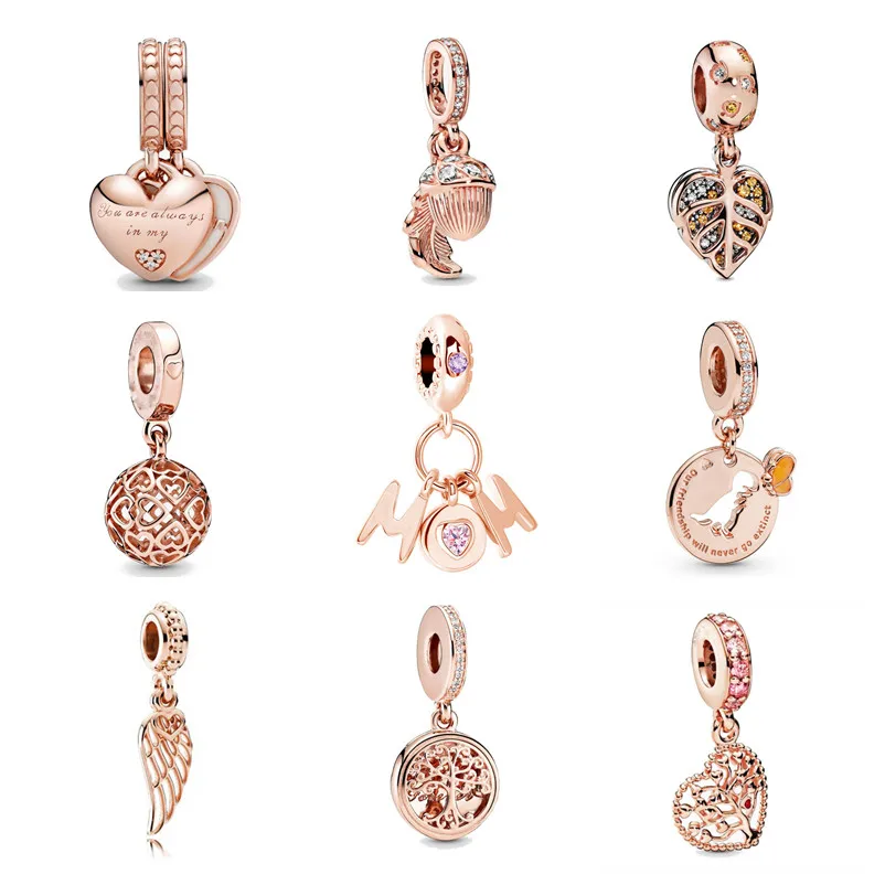 Новые бусины-подвески из розового золота Вы всегда в моем сердце подходят для