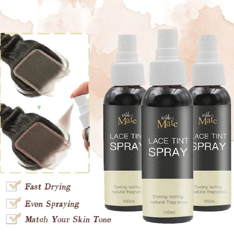 Lace Tint Spray For Lace Wigs Golden Brown Reddish Brown And Brown Lace Tint Spray For Closures Wigs And Closure Front 100ml