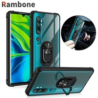 shockproof transparent case for xiaomi cc9pro poco x3 nfc 10t lite pro 10ultra ring cover for xiaomi note 10 10lite 10pro case