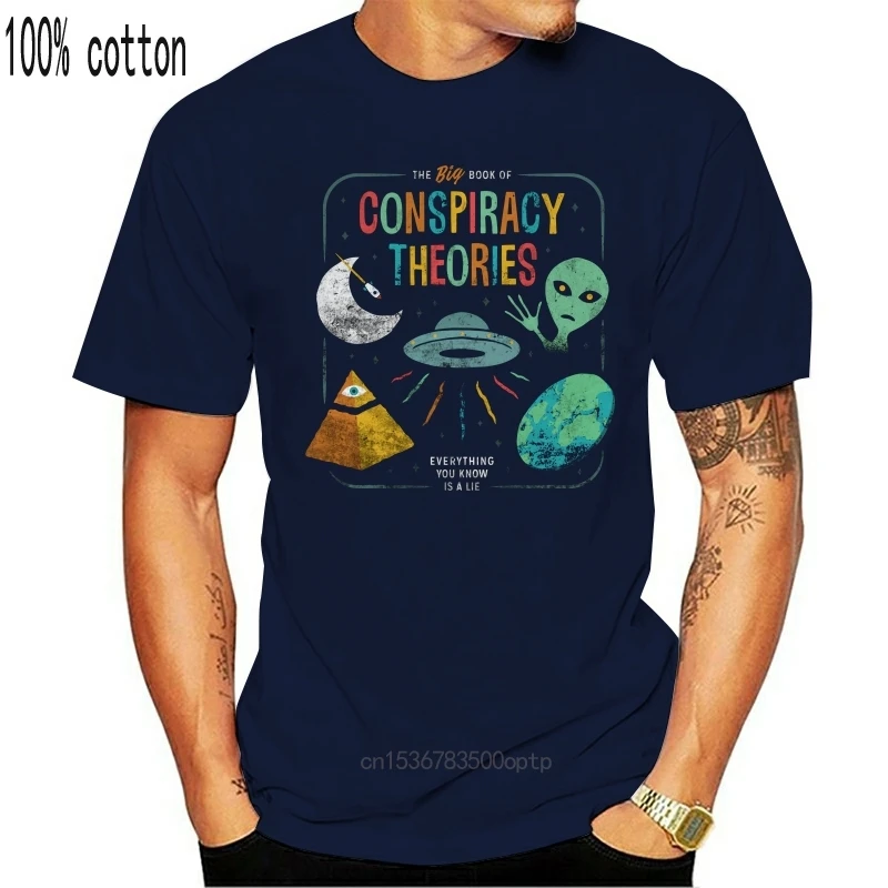 

Man Clothing The Big Book Of Conspiracy Theories Funny T-shirt T-shirt Casual Short Sleeve For Men Clothing Summer
