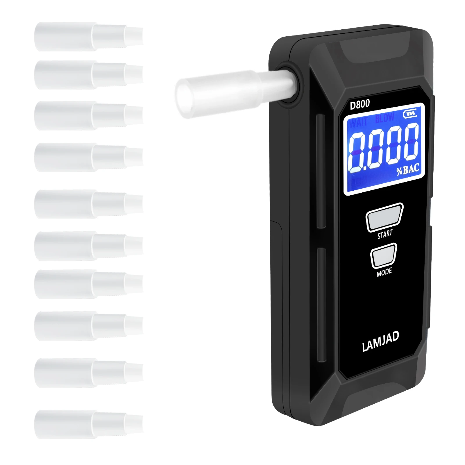 

NEW LCD Display Digital Car Breathalyzer Portable Blood Breath Alcohol Test Police Accurate Mouthpiece алкотестеры на алкоголь