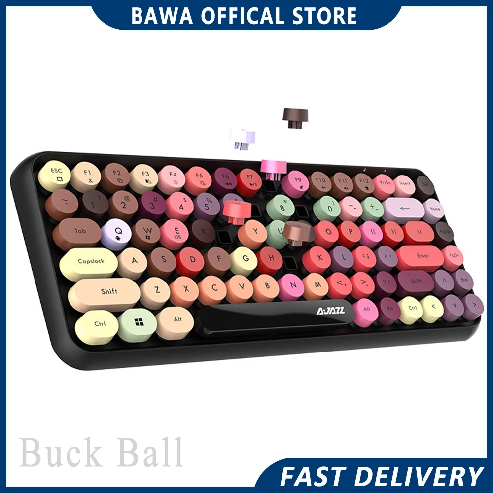 

Клавиатура Ajazz 308i Беспроводная с поддержкой Bluetooth, в стиле ретро