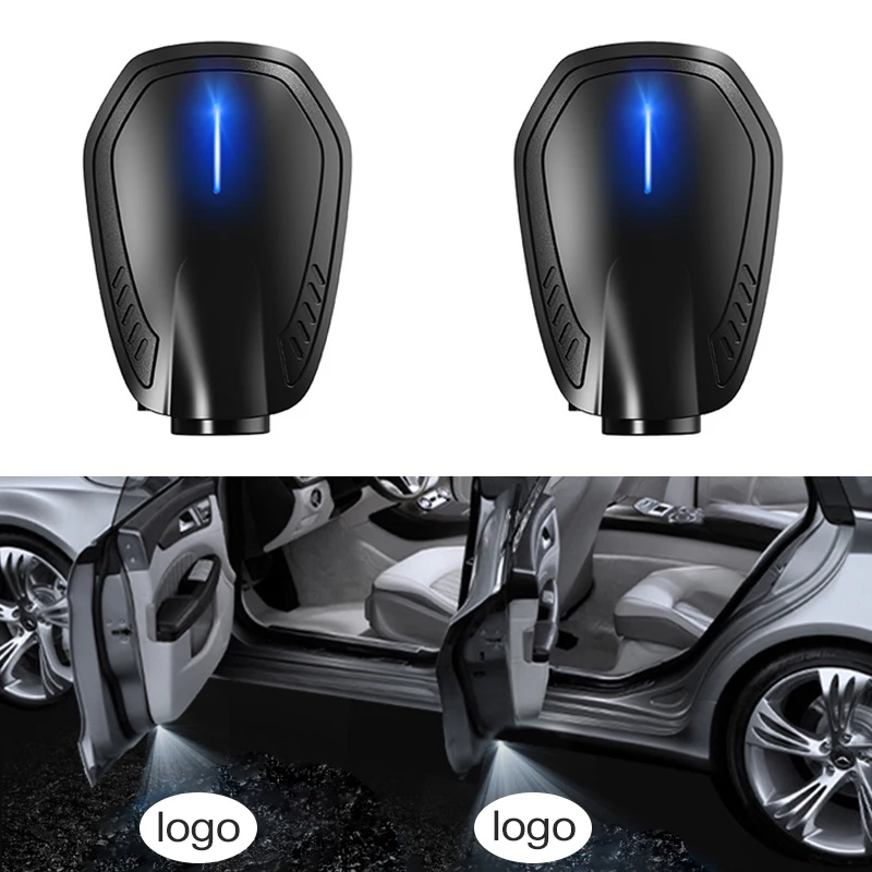 2 шт. универсальный автомобильный дверной свет с логотипом, Стайлинг автомобиля, светодиодный проектор, лазерный логотип, призрачная теневая лампа, ночные огни, автомобильные аксессуары
