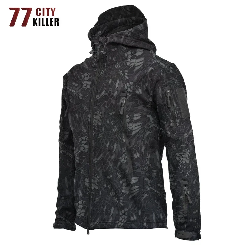 Куртка мужская тактическая из мягкой кожи флисовая армейская Водонепроницаемая