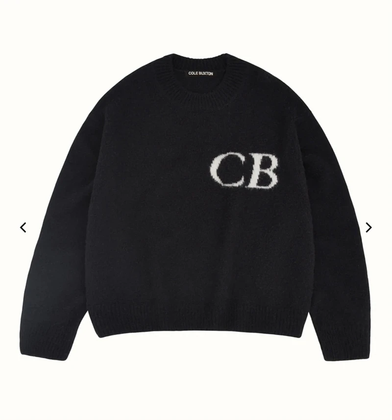 

1:1 Best Quality Black Gray Sweatshirts Oversized Cole Buxton Sweater Men Women Knit Jacquard Sweater