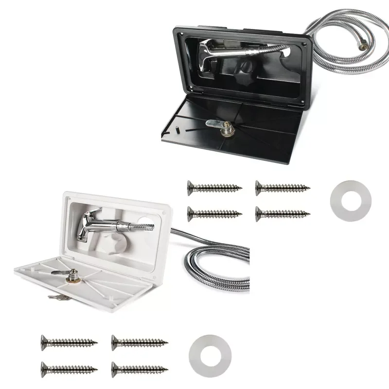 Shower Box Kit with Lock-Includes Shower Faucet Shower Hose Shower Wand for Boat Marine Camper Motorhome Caravan