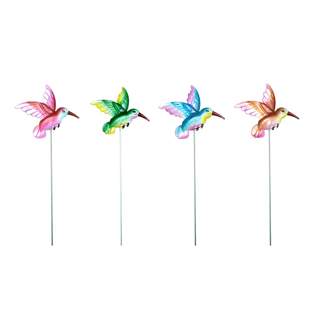 

1Pc Hummingbird Stakes Art Sculpture Wrought Iron 13*10.7*2cm Insect Outdoor Iron Ornament Garden/Home Decor