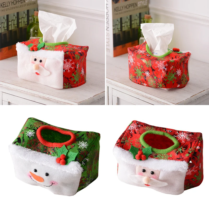 

Desktop Ornament Christmas Decoration Tissue Cover Tissue Storage Box Tissue Holder Christmas Atmosphere Convenient Cute Party