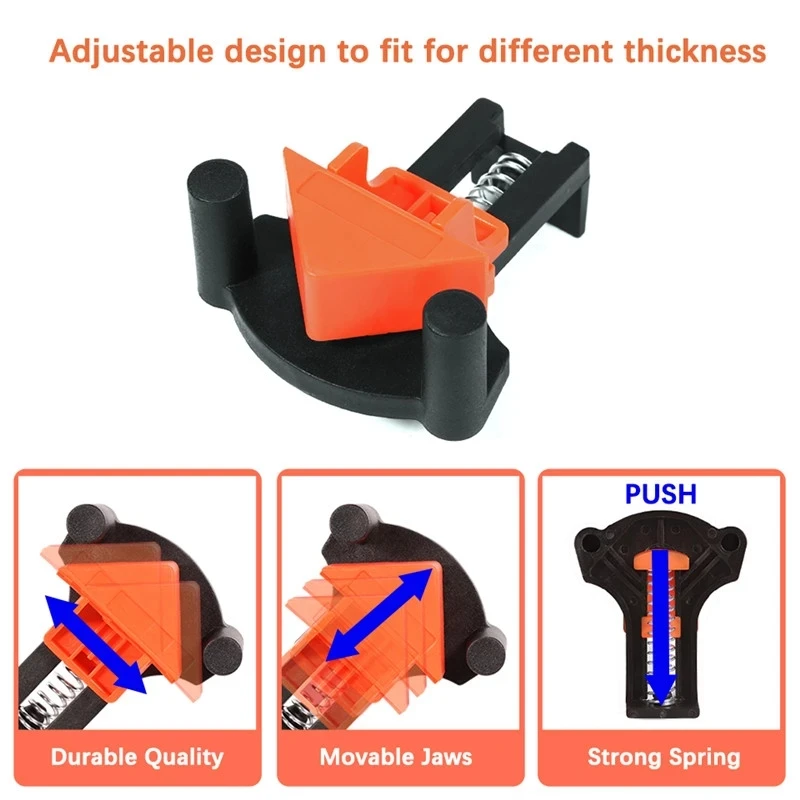 

Woodworking Right Angle Clip 90 Degree Fixer Picture Frame Clip Photo Frame Clip Home Tool Punch Installer 90° Quick Clip