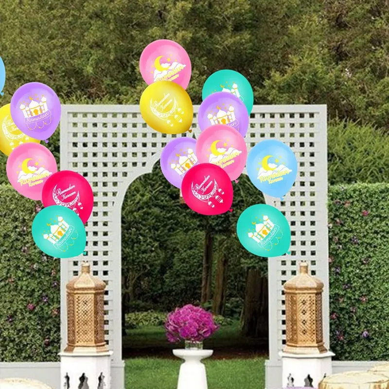 

Happy Ramadan Helium Balloon Al Adha Islamic Muslim Party Favors Globs Ballons Accessories Ramadan Eid Latex Metalic Balloons