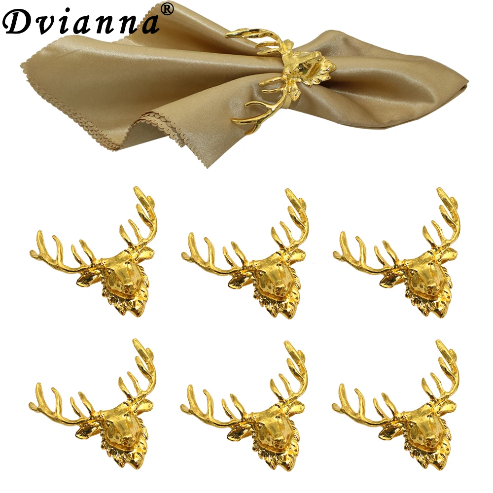 

Dvianna, 6 шт., рождественские фотообои, золотые кольца для рождественских ужинов, вечеринок, фотосессия HWC04