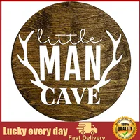 Little Man Cave, 12" Wood Wall Sign for Nursery, Bedroom, Living Room, Rustic Home Decor, Crib Decorations, Woodland Aesthetic