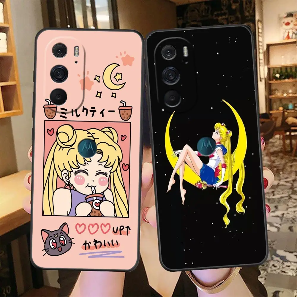 

Cute S-Sailor Moon Glitter Girl Case For Moto G30 G31 G50 G51 G60 G60S G71 G8 G9 G22 G200 5G Edge 20 S30 X30 30 Pro Plus Case