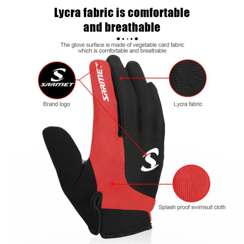

Bicycle Full Finger Gloves Durable Touch Screen Full Finger Breathable Men And Women Cycling Accessories Bicycle Gloves Washable