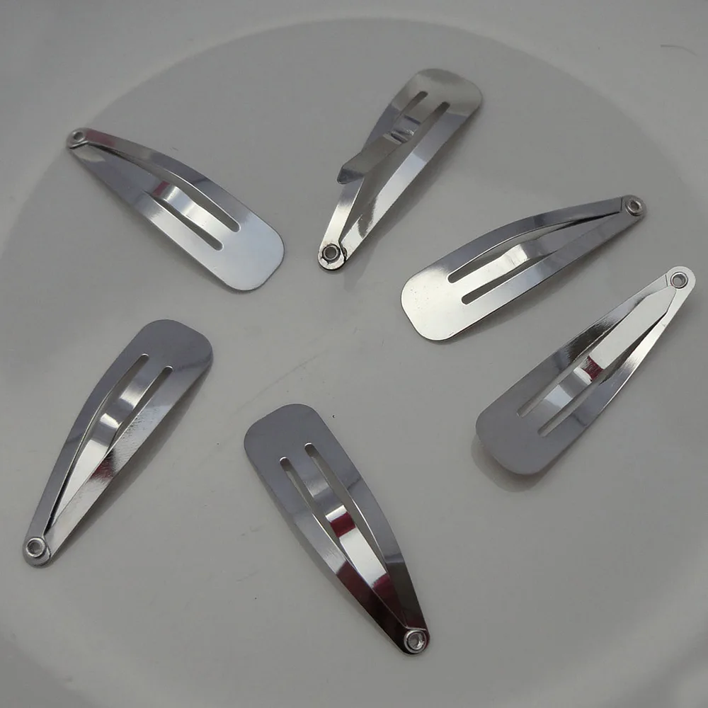 

20PCS 3cm 4cm Rectangle Head Tear Drop Plain Metal Snap Hair Clips Plain Side Hairpins DIY Kids Hair Accessories