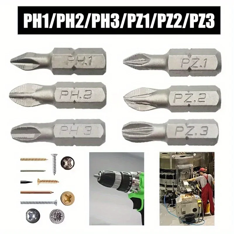 Электрическая шестигранная головка отвертки Ph0 Ph1 Ph2 Ph3 25 мм для электрической