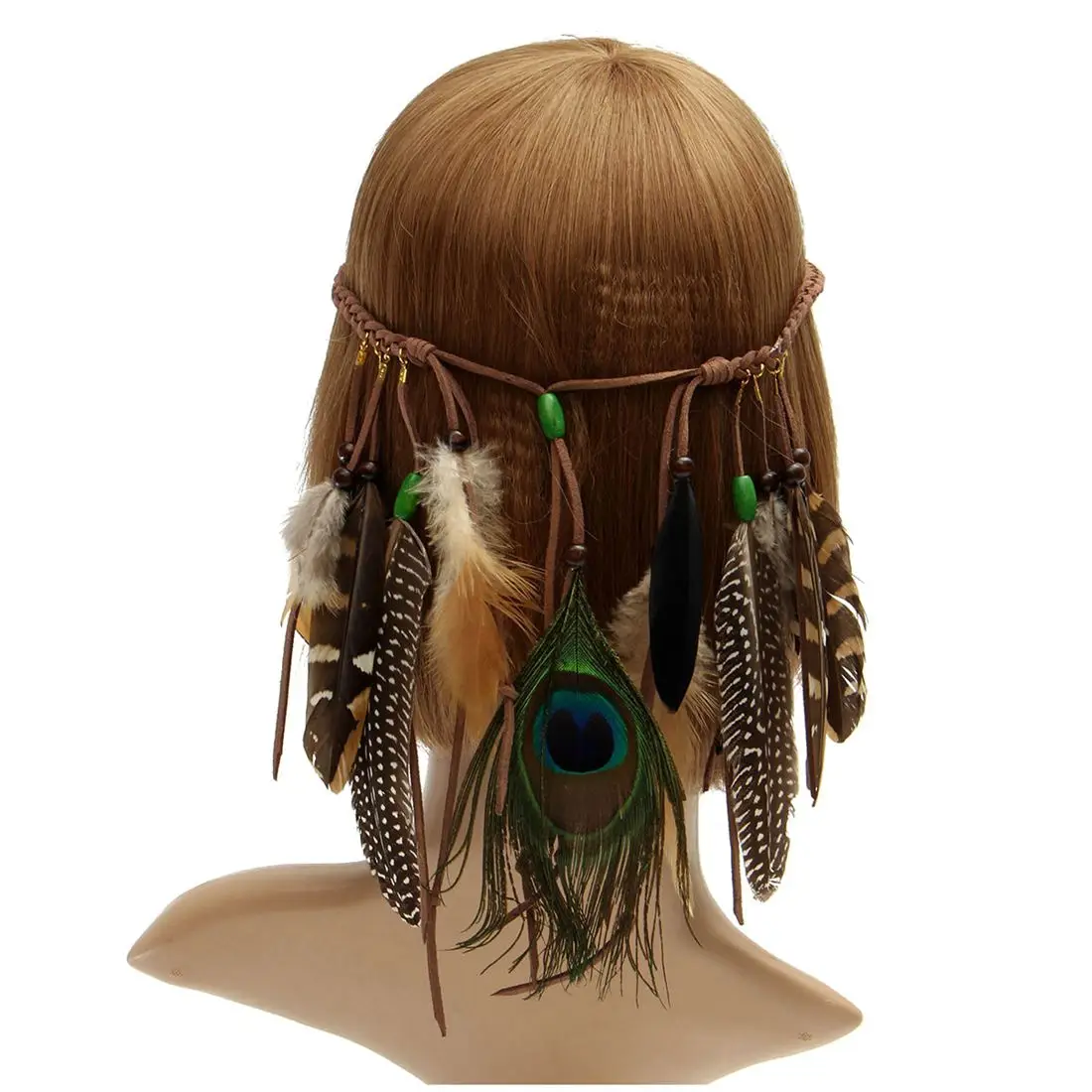 Индийский хиппи перо повязка на голову кисточки пояс головной убор маскарадный