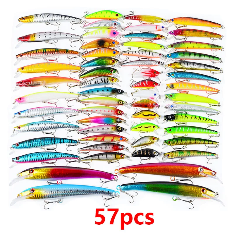 Enlarge Hard Fishing Lures Kit Set Topwater Hard Baits Minnow Crankbait  Swimbait for Bass Pike Fit Saltwater and Freshwater