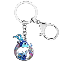 weveni mothers day enamel alloy floral cute deer keychains car keyrings fashion jewelry for women girls charms gifts accessories