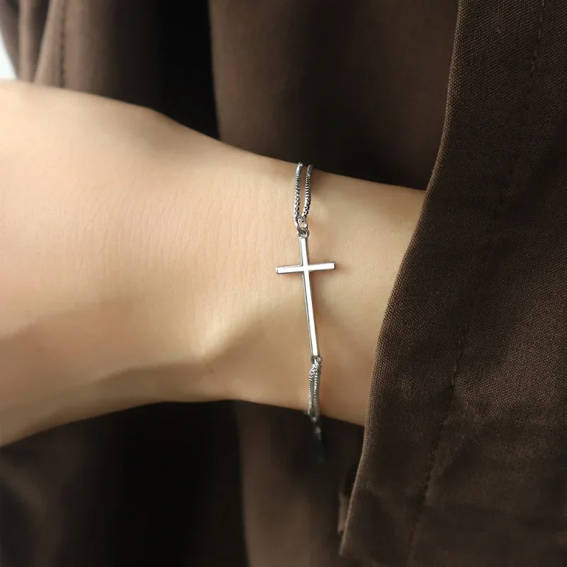 Модный новый двухслойный футуристический ручной крест летний минималистичный