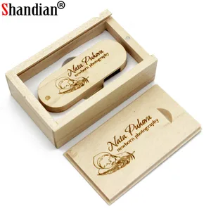 SHANDIAN USB 2,0 деревянный флеш-накопитель, 4 ГБ, 8 ГБ, 16 ГБ, 32 ГБ, 64 ГБ