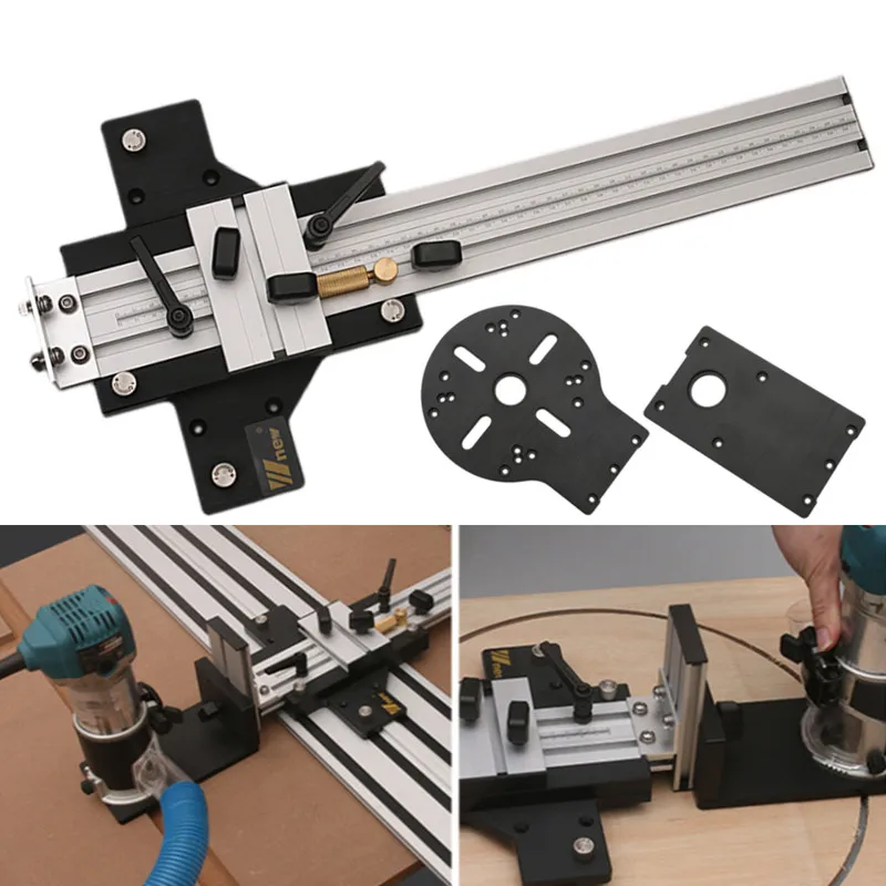 

Trimming Router Milling Circle Wood Slide Woodworking Machine Circle Router Rail Slotting Linear Slotting Guide Orbit Cuttingjig