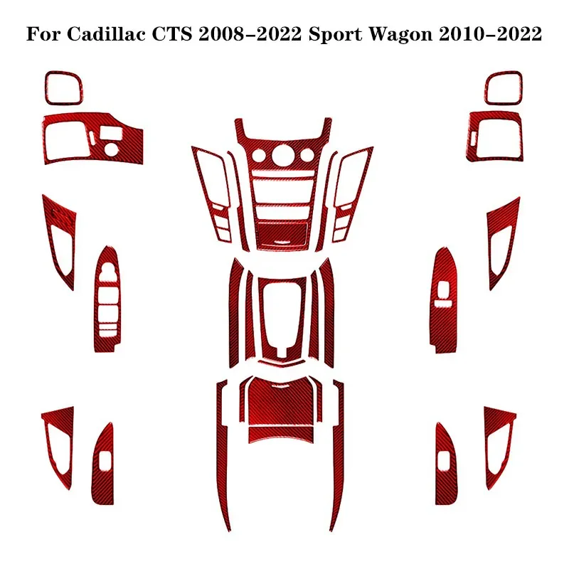 Красные наклейки из углеродного волокна для Cadillac CTS 2008-2022 Sport Wagon 2010-2022 различные