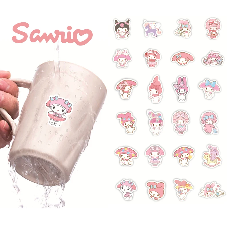 

40PCS Cute My Melody Stickers Anime Decals DIY Diary Suitcase Scrapbook Phone Laptop Bike Kawaii Cartoon Sticker Children Toy