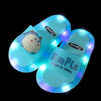 2022 summer girls boys luminous slippers children soft pvc shoes toddler kids home sandals comfortable baby slides pink shoes
