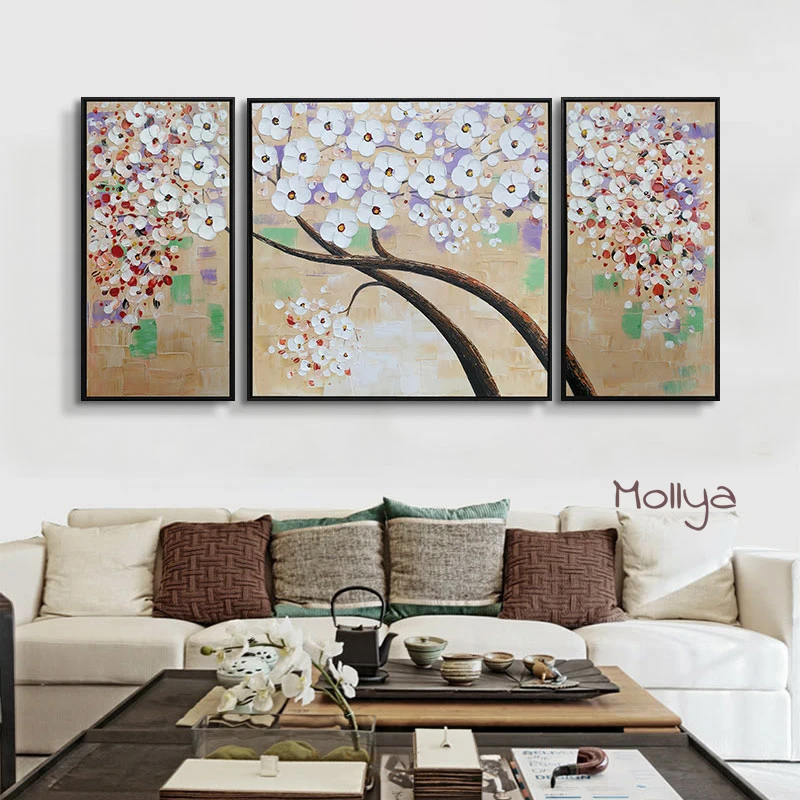 

Искусство стен ручной работы, искусство на холсте для гостиной, Современный домашний декор, 3 предмета, декоративный постер для салона