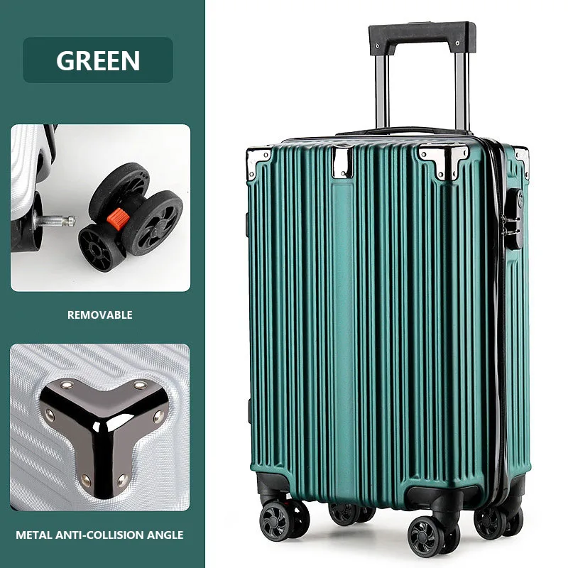 New Fashion Zipper Metal Angle Covered Trolley Case Adult Business Universal Wheel Password Suitcase