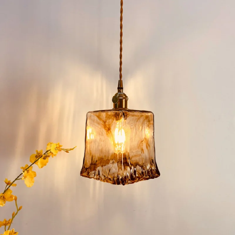 

Скандинавский винтажный подвесной светильник в стиле индастриал, стеклянный светильник в японском стиле, домашняя декоративная лампа в ст...