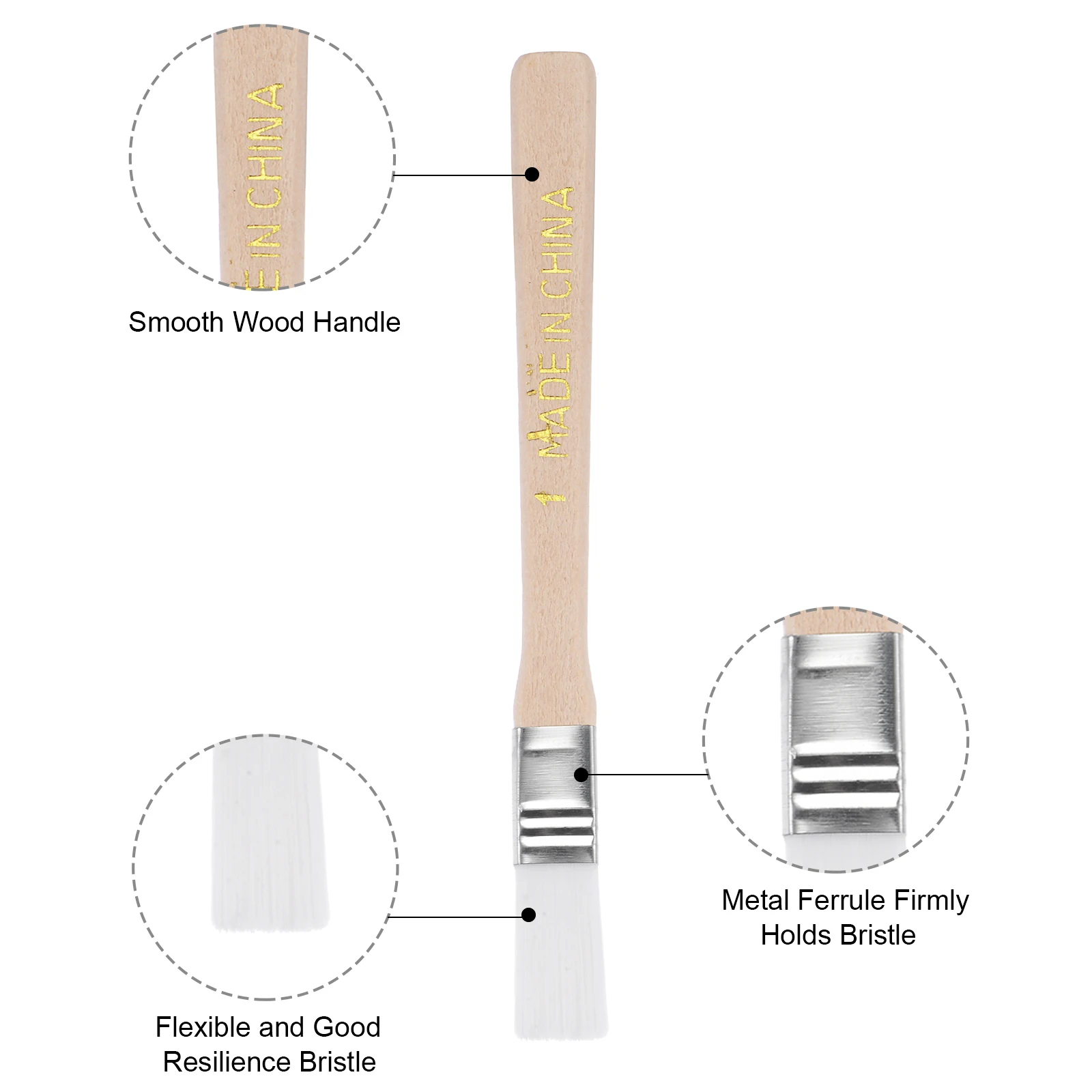 3 шт. щётка из мягкой нейлоновой щетины с деревянной ручкой для стен шкафов