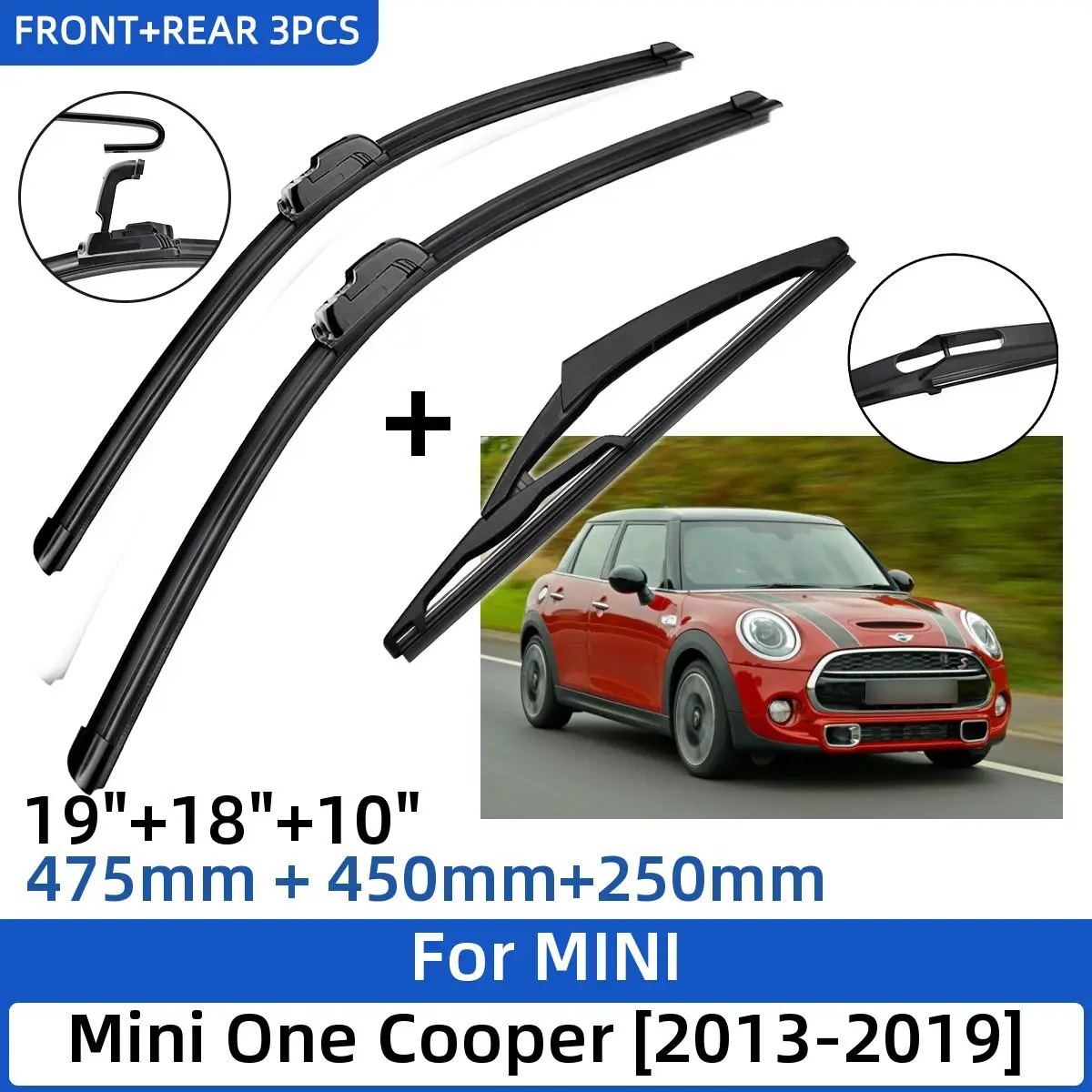 

Щетки стеклоочистителя для MINI Mini One Cooper S D, F55 2013-2019 19 + 18 + 10 дюймов, 3 шт.