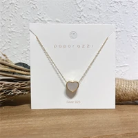 wholesale korean sweet simple love elegant necklace gold plated inlaid double sided shell ins choker chain
