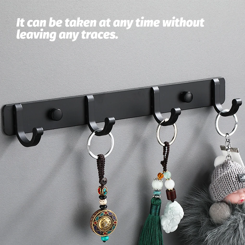 

Настенная вешалка с 4 крючками для дома, ванной, офиса, шляпы, галстука, шарфа, полотенец, халата, одежды, органайзер без пробивки ключей, держатель